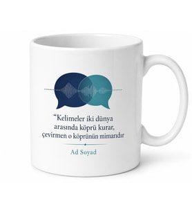 Simültane Çevirmene İki Dil Arasında Kaybolan Zihin Odak Kupası Hediye Bardak