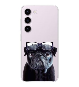 PrintiFy Samsung Galaxy S23 Plus ile Uyumlu Köpek 3 Kamera Korumalı Şeffaf Kılıf