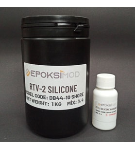 RTV 2 KALIP SİLİKONU 1. SINIF YUMUŞAK SIVI SİLİKON 1 KG 10 SHORE BEYAZ RENK