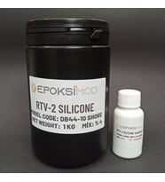 RTV 2 KALIP SİLİKONU 1. SINIF YUMUŞAK SIVI SİLİKON 1 KG 10 SHORE BEYAZ RENK