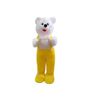 Ayakta Duran Peluş Tulumlu Ayı Oyuncak 50 Cm Sarı