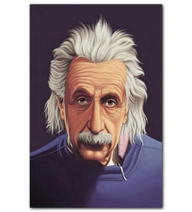 Cakatablo Albert Einstein Mavi Kazak MDF Tablo