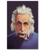 Cakatablo Albert Einstein Mavi Kazak MDF Tablo