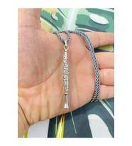 Klarnet Kolye Gri Kordon Kordon (Gümüş)