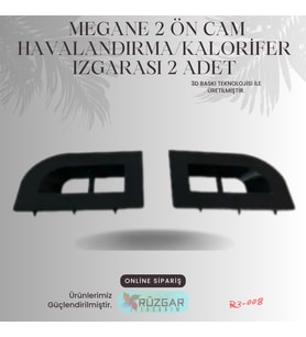 Megane 2 Ön Cam Havalandırma/Kalorifer Izgarası 2 Adet (Siyah)