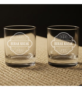 Şık Tasarım 2’li Kişiye Özel İsim Yazılı Speyside Scotch Viski Bardakları