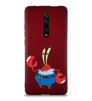 Xiaomi Redmi K20 Soft Premier Kapak Bay Yengeç Tasarımlı Silikon Kılıf - Mürdüm (Şeffaf)