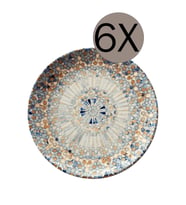 Şık 19cm Mozaik Düz Tabak 6'lı Set, Modern ve Zarif Tasarım
