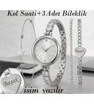 Spectrum Kişiye Özel Bileklikli kadın Kol Saati Sevgiliye Hediye Yıl dönümü Hediyesi Bayan Kol Saati  (Gümüş)