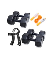 Ps Spor 2 Çift Dambıl Seti + Sayaçlı Atlama Ipi ve El Yayı = 7 kg x 2 Adet- 10 kg x 2 Adet