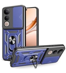 Coverzone Vivo V50 Lite 4G ile Uyumlu PhoenixShield S�rg�l� Kamera Korumal? Kapak, Tam Koruma Manyetik Vega Kapak K?l?f Lacivert