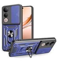 Coverzone Vivo V50 Lite 4G ile Uyumlu PhoenixShield S�rg�l� Kamera Korumal? Kapak, Tam Koruma Manyetik Vega Kapak K?l?f Lacivert