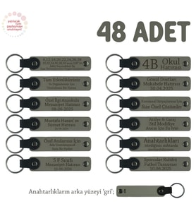 Kül Gri & Gri, Markaya Özel, Cafe Açılış Kutlaması İçin Kurumsal, 48' li Anahtarlık Set