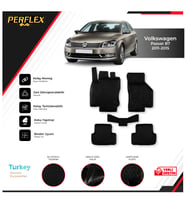 Volkswagen Passat B7 2011-2015 3D Havuzlu Paspas (Siyah - Beyaz)