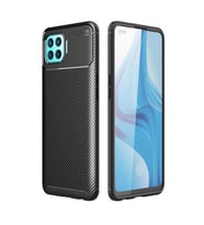 Oppo Reno 4 Lite Kılıf Karbon Silikon Case (Siyah)