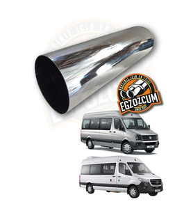 100 mm. Fırtına sesli pazlanmaz krom egzoz ucu Minibüs Crafter, Sprinter uyumlu