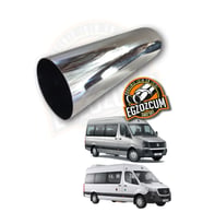100 mm. Fırtına sesli pazlanmaz krom egzoz ucu Minibüs Crafter, Sprinter uyumlu