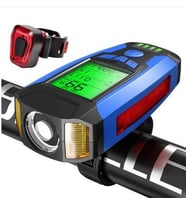 Forte Gt 3 In 1 Bisiklet El Feneri 5 Led Fonksiyonlu Km Sayaçlı Su Geçirmez Far Mavi