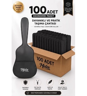 Midex GK-30E-100X Elektro Gitar Çantası 100'lü Paket Kaliteli Siyah Kılıf (100 Adet)