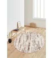 Dijital Baskılı Kaymaz Taban Yıkanabilir Yuvarlak Salon Halısı Koridor Halısı Paspas NDY-HT-466 (Kahverengi)