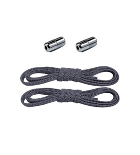 Ayarlanabilir 1 Çift Koyu Gri Vidalı Kapsül Uçlu 6 MM Lastik Pratik Bağcık