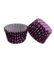 Cupcake Kalıbı Pet Kapsül Kek Kalıbı 48X34 MM (100 Adet)  Puantiyeli Mor