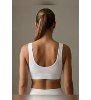 Büyük Beden Kalın Askılı Çıkarılabilir Pedli Fitilli Pamuk Büstiyer Bralet Atlet Spor Sütyen Crop To