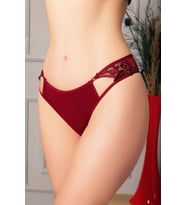Amora Secret Bordo Bel Kısmı Dantelli Külot