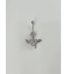 Melek Kanatlı Detaylı Göbek Piercing - Pg0125