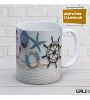 Kişiye Özel Kupa  İsimli & Fotoğraflı Premium Hediye Bardak  Deniz Temalı