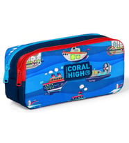 Coral High İki Bölmeli Erkek Çocuk Mavi Gemiler Kalem Çantası Kalemlik