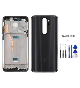 Xiaomi Redmi NOTE 8 PRO FULL Kasa Arka Kapak Takım SİYAH - TAMİR SETİ