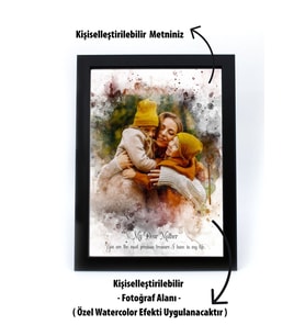 giftcrea Özelleştirilebilir Fotoğraf Çerçevesi ,Kişiye Özel Baskılı Fotoğraf Çerçevesi Renk Opsiyonlu (Siyah)