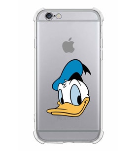 Apple iPhone 6S Plus Uyumlu Köşe Korumalı Antişok  Kapak Donald Duck Tasarımlı Şeffaf  Kılıf