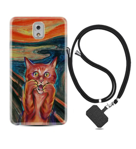 Samsung Note 3 4 5 8 9 20 Ultra 10 Lite Kılıf Boyun Askılı Silikon Tablo Cat 1788
