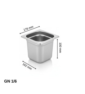 ÜRET Standart Gastronom Küvet GN 1/6 100 mm 1,6 lt