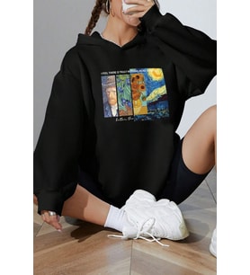 Artistic Baskılı Sweatshirt (Siyah)