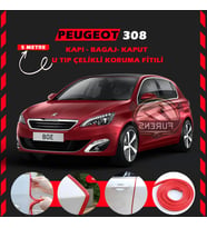 Peugeot 308 Oto Araç Kapı Koruma Fitili 5metre Parlak Kırmızı Renk