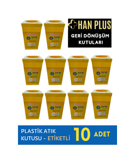 Sıfır Atık Sarı Geri Dönüşüm Kutusu, 4'lü Set, Etiketli ve Şık Tasarım
