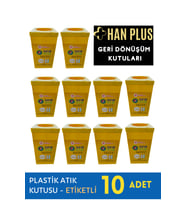 Sıfır Atık Sarı Geri Dönüşüm Kutusu, 4'lü Set, Etiketli ve Şık Tasarım