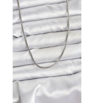 316L Çelik Zincir Gümüş Renk 60 cm Yılan Zincir Kadın Kolye - TJ-BKO10681