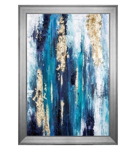 Soyut Şekiller Motifli Kanvas Tablo 50 x 70 cm Silver Çerçeve