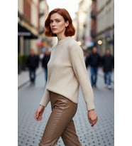 Kadın Oversize Kalıp Düşük Kol Bisiklet Yaka Triko Kazak Basic Rahat Kışlık Stil Seçimi Kaliteli
