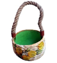 ÇOK AMAÇLI POLYESTER SEPET 20 cm, Dekoratif El Boyaması Biblo, ev bahçe teras balkon dekorasyonu