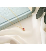 925 Ayar Gümüş Temmuz Ayı Doğum Taşı ( Ruby ) Kolye