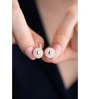 925 Ayar Gümüş Yuvarlak Taşlı Küpe