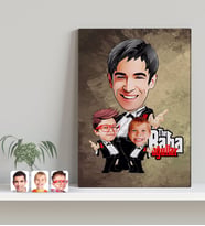BK Gift Kişiye Özel Godfather Baba ve Oğullar Karikatürlü Kanvas Tablo-1