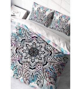 Çift Kişilik Nevresim Takımı Sık Dokuma Pamuk Saten 3d Özel Tasarım Ethnic Mandala 2