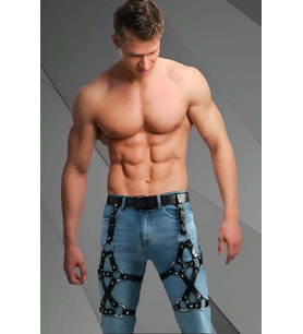 Mulvxbrf Brf02 Erkek  Deri Bacak Harness, Bacak Aksesuar, Kot Aksesuar, Partywear - Brfm201 (Mulvix)