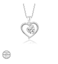 SWAROVSKİ TAŞLI KALP 925 AYAR GÜMÜŞ KOLYE